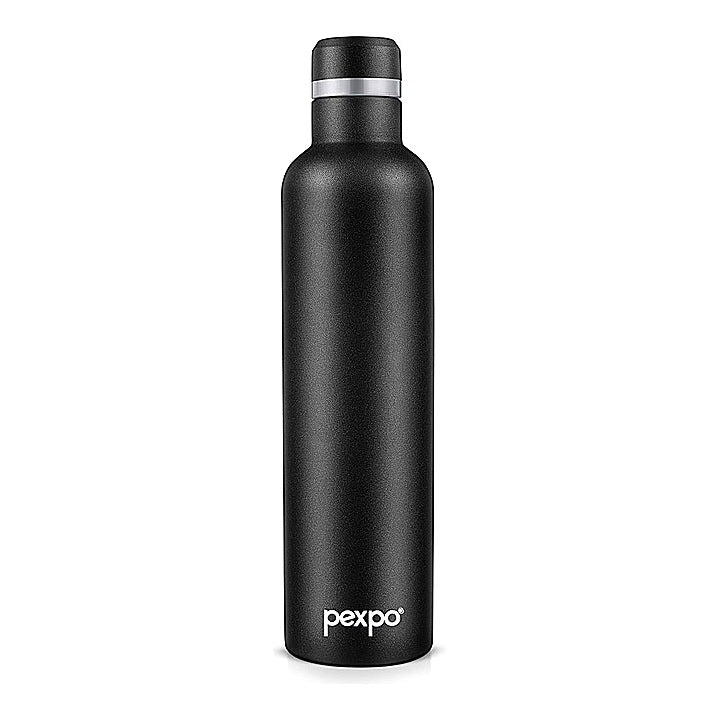 Pexpo Oreo Stainless Steel Insulated Hot & Cold Bottle (Black) 750 ml : 1 Unit