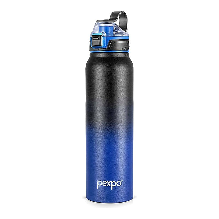 Pexpo Amaze Stainless Steel Insulated Hot & Cold Bottle (Black & Blue) 940 ml : 1 Unit