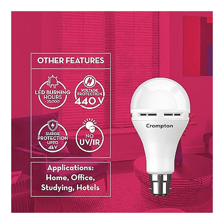 Crompton LED Emergency Backup Bulb (B22 CDL) - 9 W : 1 Unit