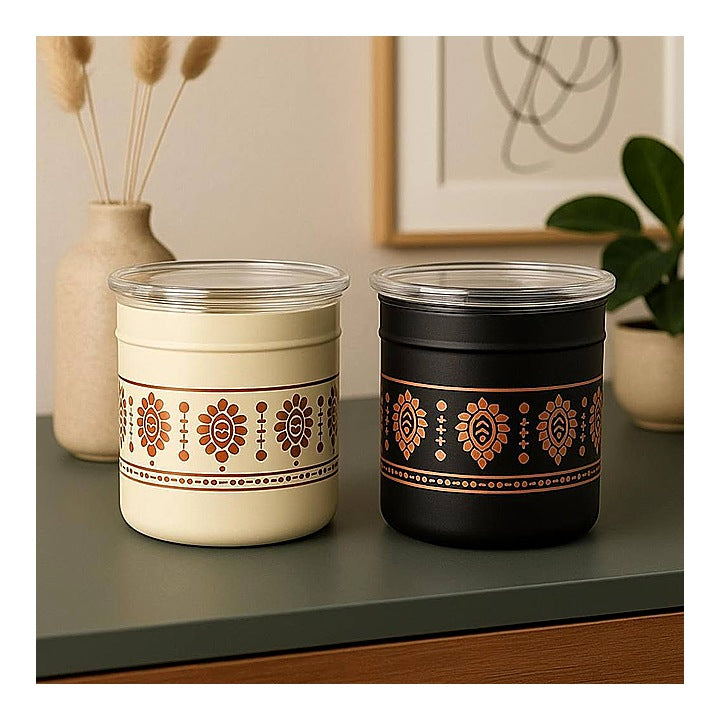 SEGA Stainless Steel Printed Oranview Canister - Set of 2 : 1 Unit