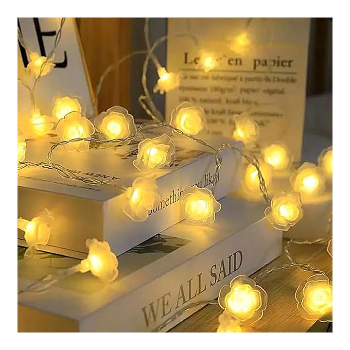 DesiDiya Rose Flower 14 LED string Light (Warm White) - 3 Mtr : 1 unit