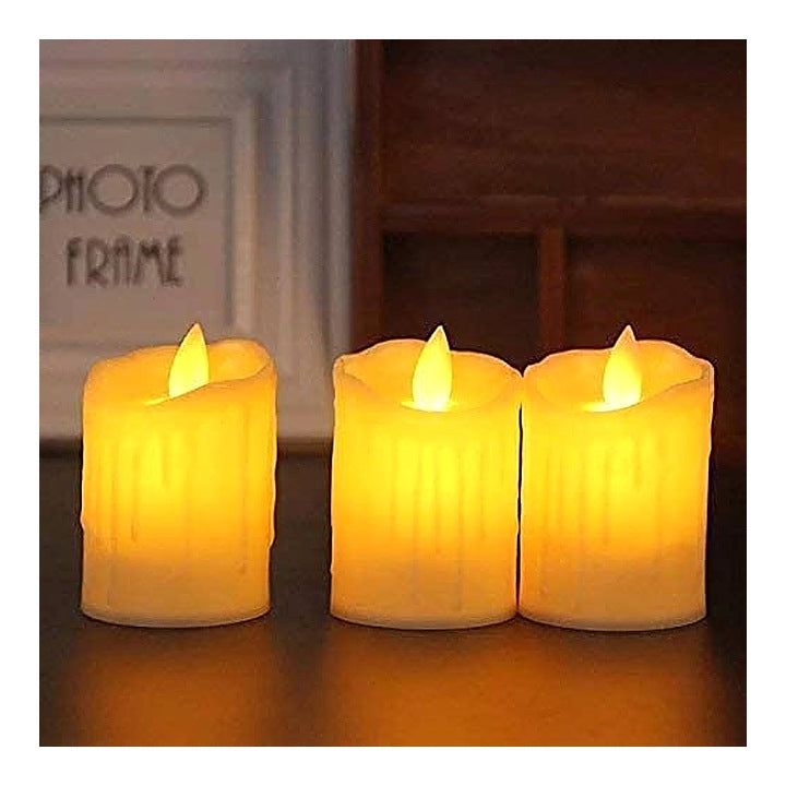 DesiDiya LED Tea Light Candles (Warm White) - 3 Pcs : 1 Unit
