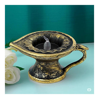 DesiDiya Traditional Diya Light (Golden) : 1 Unit