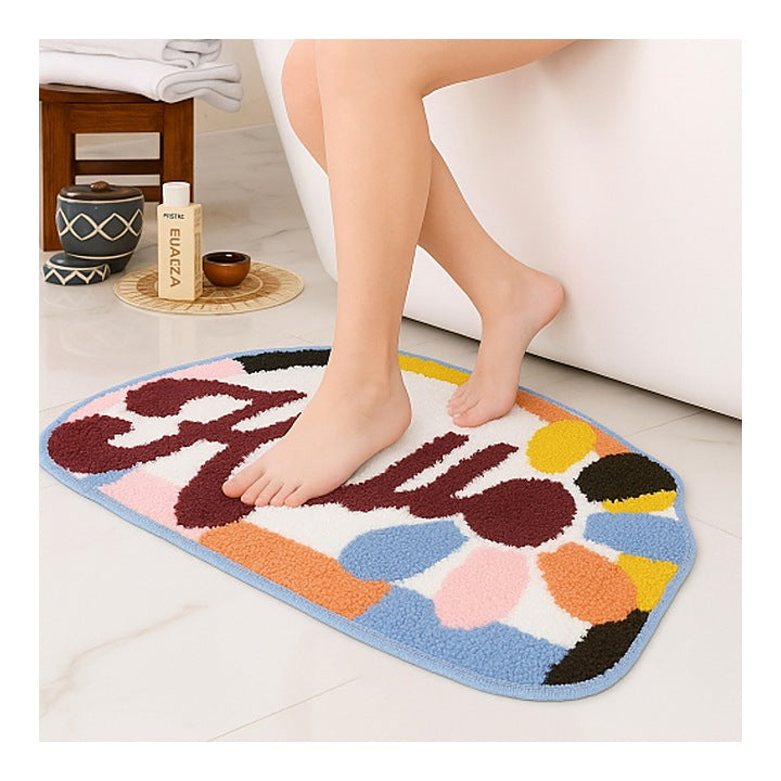 ELANZA Hello Doormat (Multicolour) - 40 x 60 cm : 1 Unit