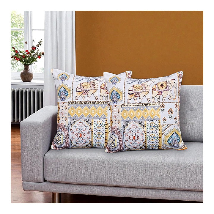 MHF Abstract Empire Cushion Cover 01 (Musterd) 40 x 40 cm - Set of 2 : 1 Unit