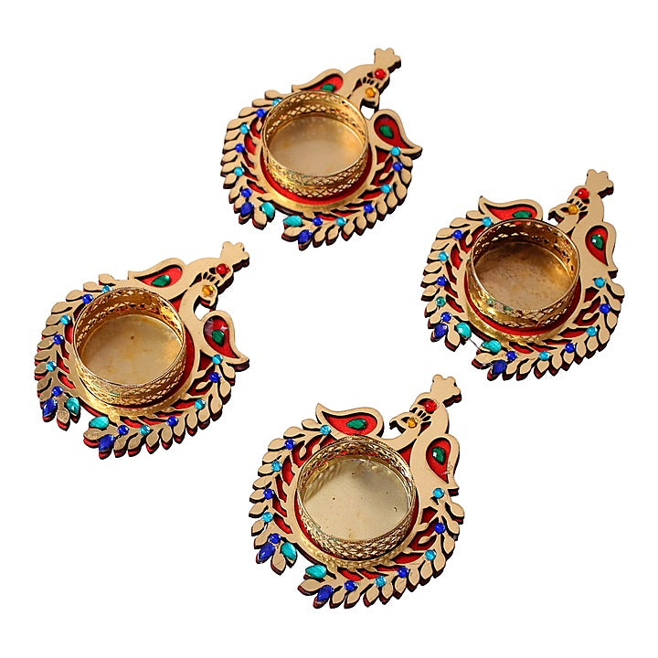 Peacok T- Light Holder Pack Of 4 : 1 Unit