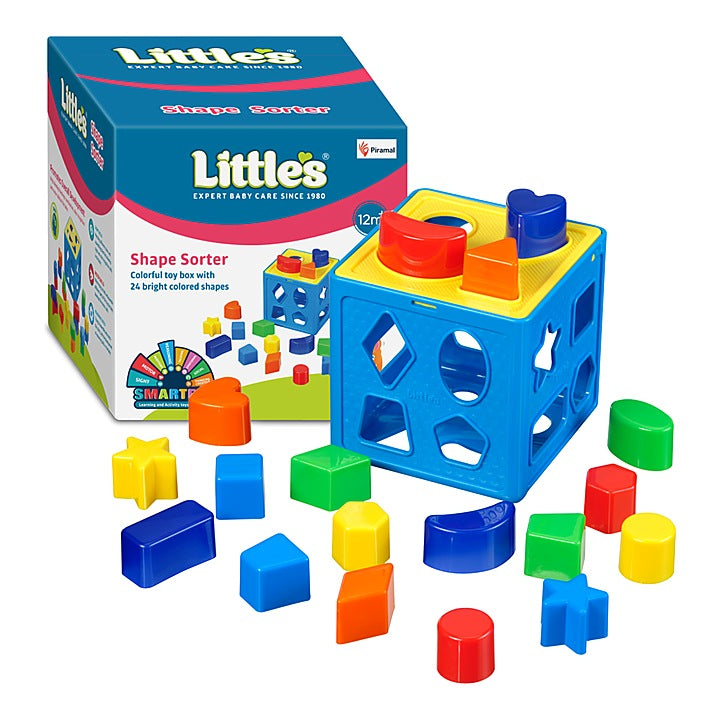 Little's Shape Sorter cube with 24 Shapes & Different Colors : 1 Unit