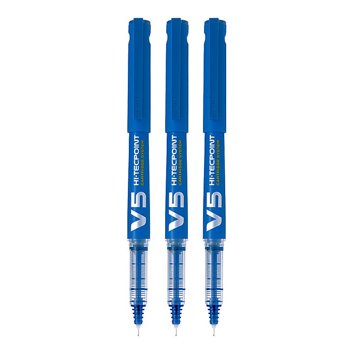 Pilot V5 Hi-tecpoint Roller Pen Blue - Pack Of 3 : 1 Unit