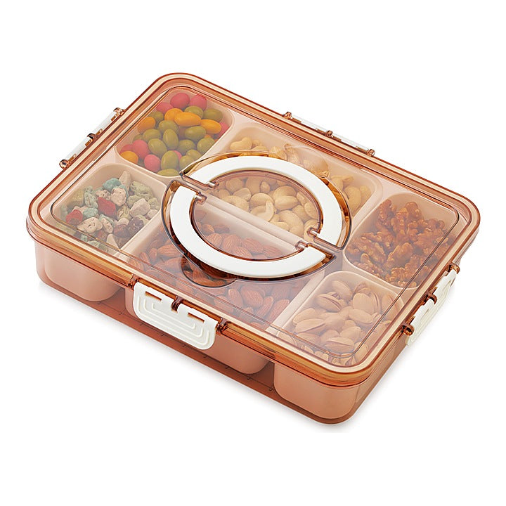 Happy Family 6 Compartment Multipurpose Organizer Box - Brown : 1 Unit