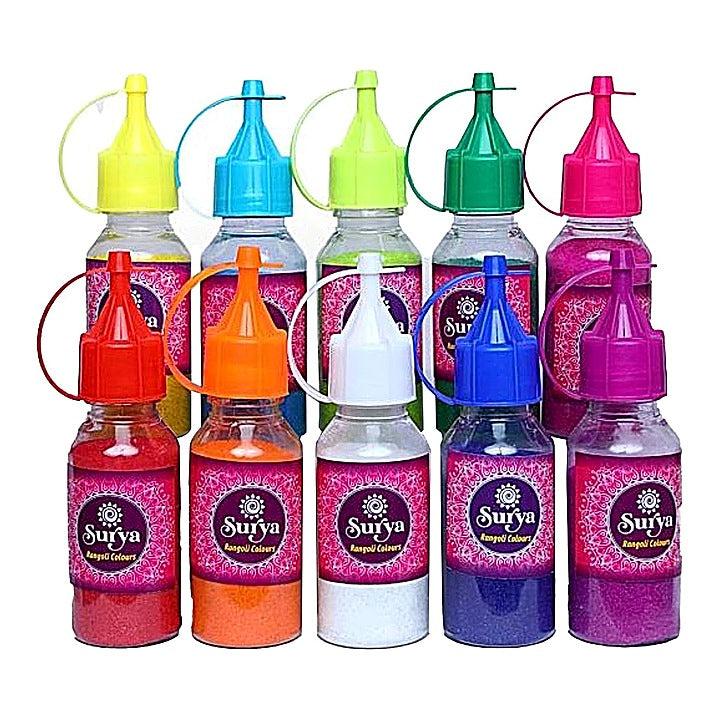 Colorking Surya Rangoli Color Powder Bottle - Pack Of 10 : 1 Unit