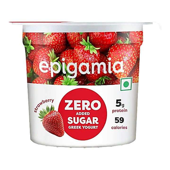 Epigamia Strawberry Zero Added Sugar Greek Yogurt : 85 g