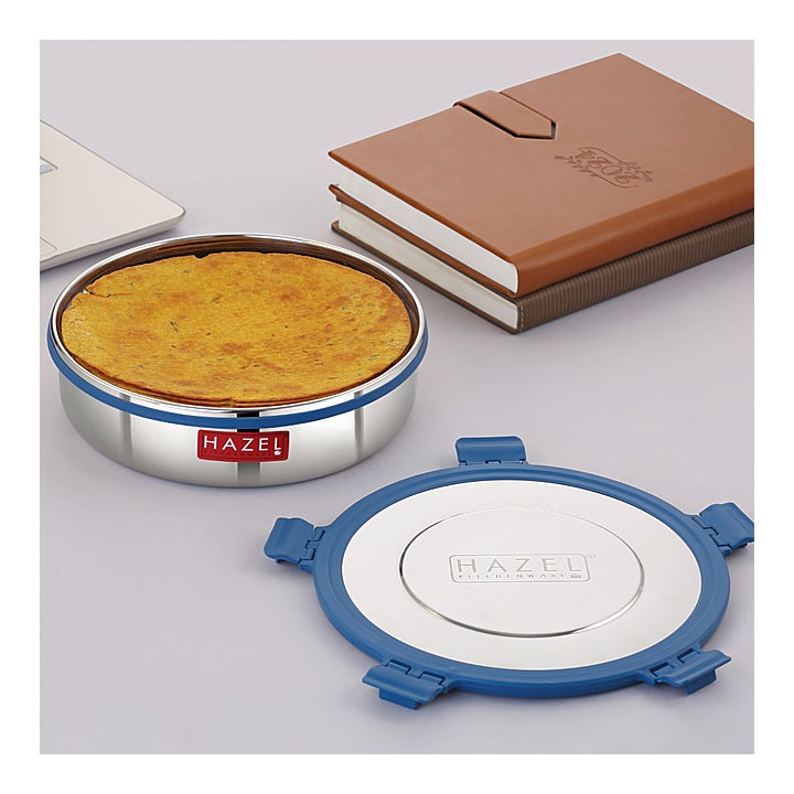 HAZEL Stainless Steel Airtight Khakra / Papad Container - 1.85 L : 1 Unit