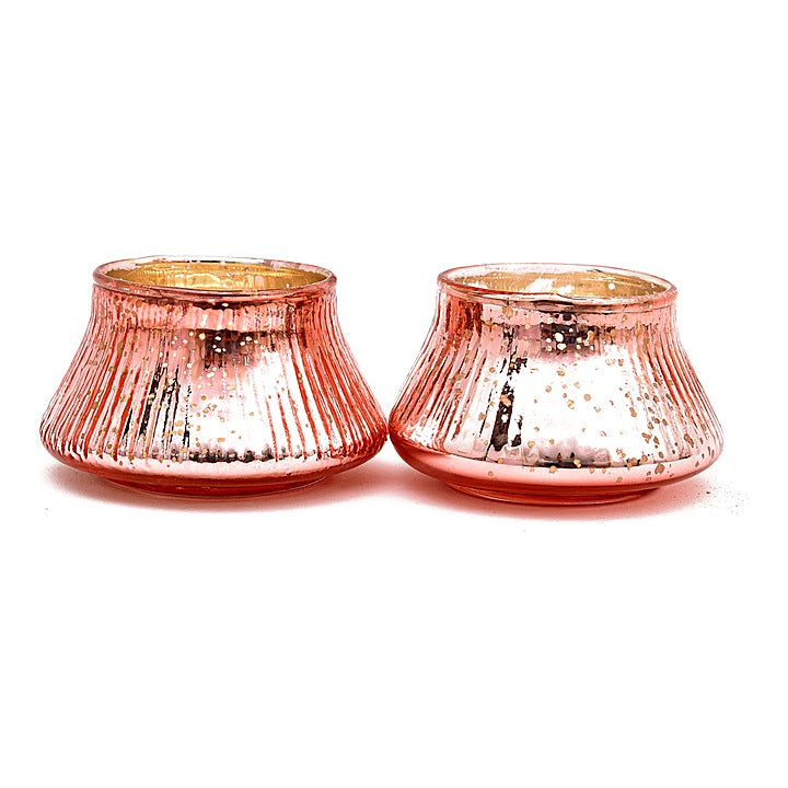 OGGN Glass Tea Light Holder Votive Mercury Copper - 2 Pieces : 1 Unit