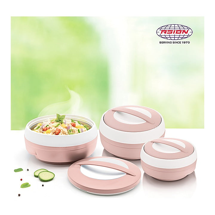 Asian Cosmos Insulated Casserole (Pink) Set of 3 : 1 Unit