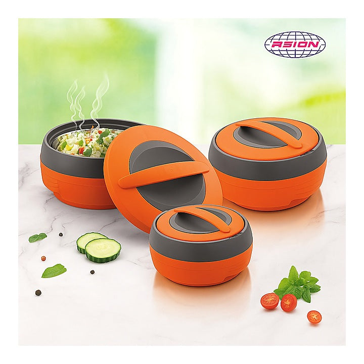 Asian Cosmos Insulated Casserole (Orange) Set of 3 : 1 Unit