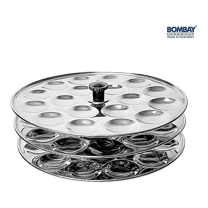 Bombay Kookware Stainless Steel Mini Idli stand 3 Plate : 1 Unit