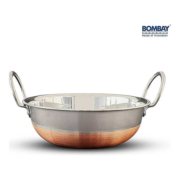 Bombay Kookware Stainless Steel Copper Bottem Kadai (24 cm) : 1 Unit