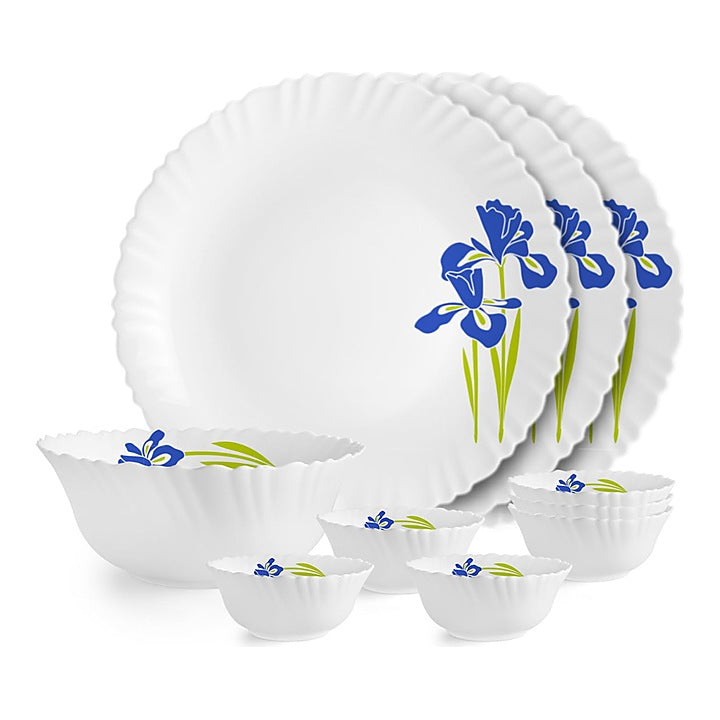 Cello Opalware Dazzle Series Blue Iris Dinner Set - 10 Piece : 1 Unit