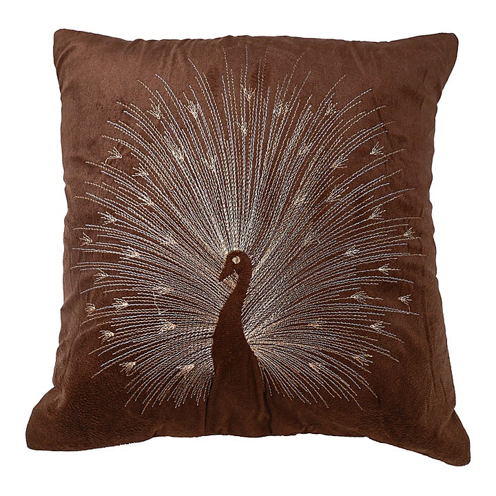 VAA Peacock Splendor Holland Cushion Cover D40 (Brown) - 40x40 CM : 1 U