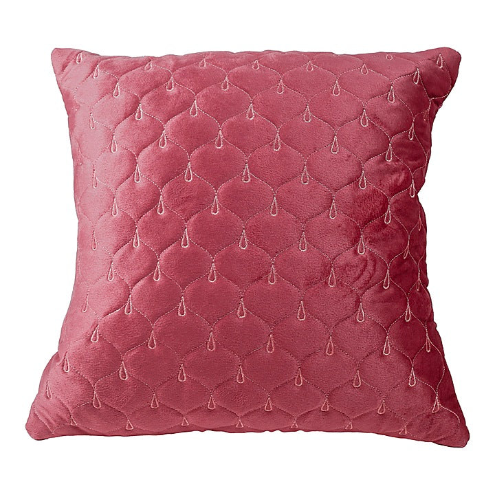 VAA Embossed Diamond Holland Cushion Cover D18 (Dusty Rose) - 40x40 CM : 1 U