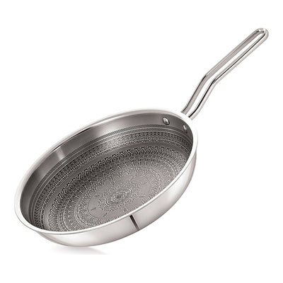 Anjali Stainless Steel Triply Mandala Fry Pan With Glass Lid (24 cm) : 1 Unit