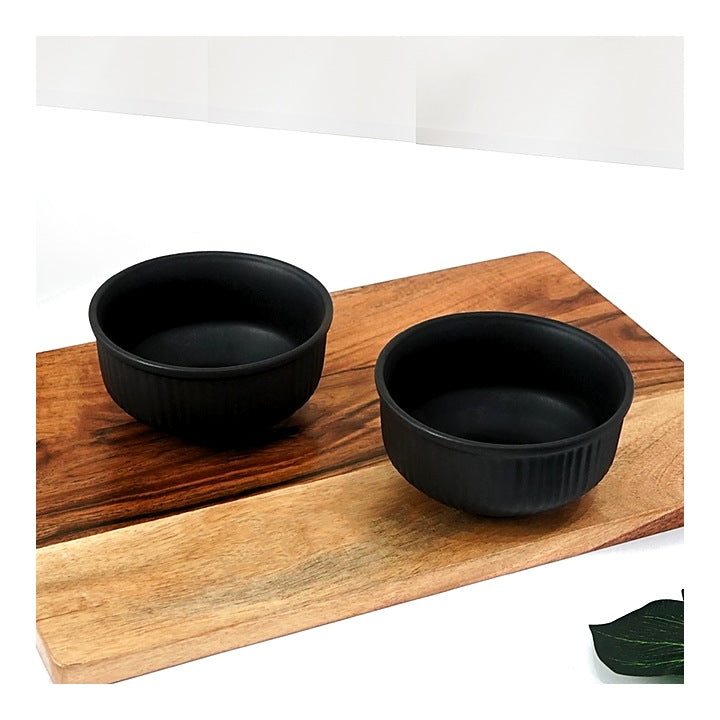 Femora Ceramic Snack Bowl (Black) 450 ml - Set Of 2 : 1 Unit