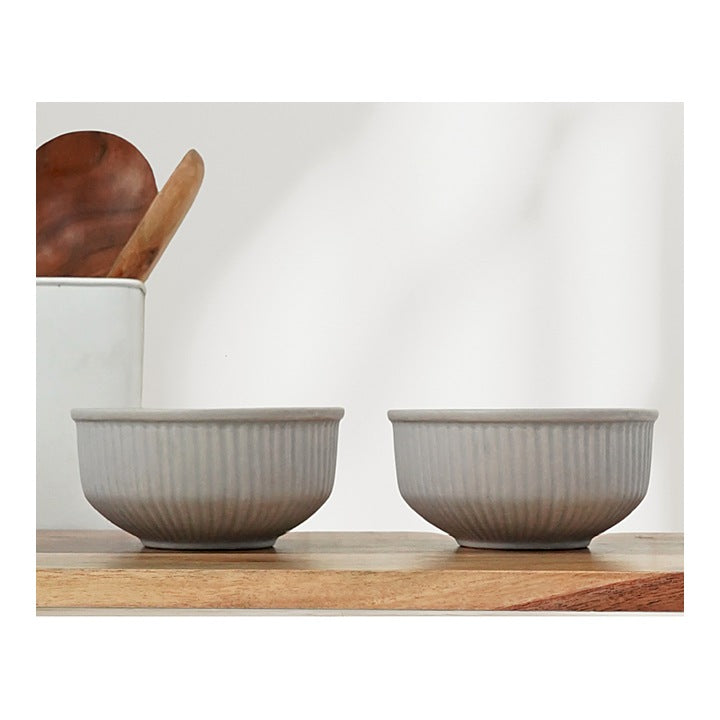 Femora Ceramic Snack Bowl (Grey) 450 ml - Set Of 2 : 1 Unit