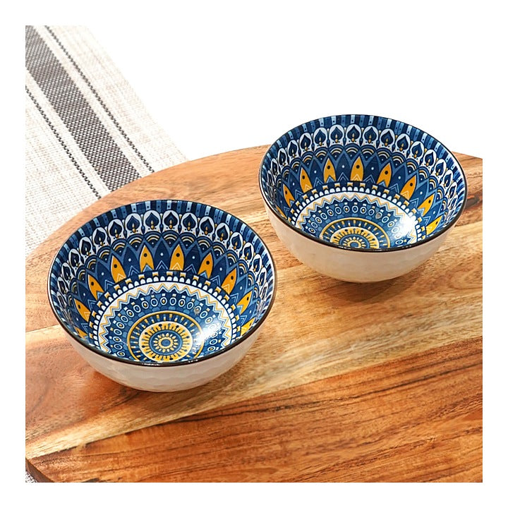 Femora Ceramic Bowl D2 (White & Blue) 315 ml : 2 N