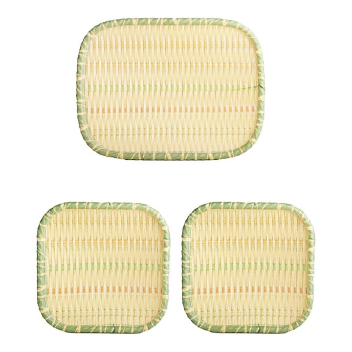 Wood & Kemp Melamine Bamboo Sanck Plate (Green & White) - Set of 3 : 1 Unit