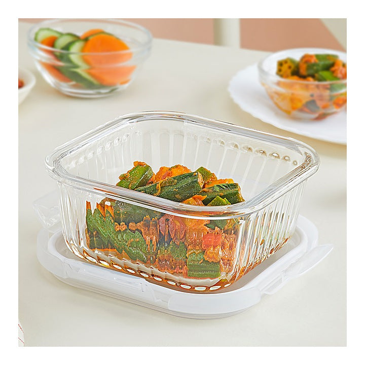 Borosil Klip & Store Square Glass Container - (520 ml) : 1 Unit