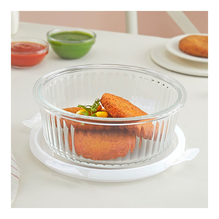 Borosil Klip & Store Round Glass Container - (950 ml) : 1 Unit
