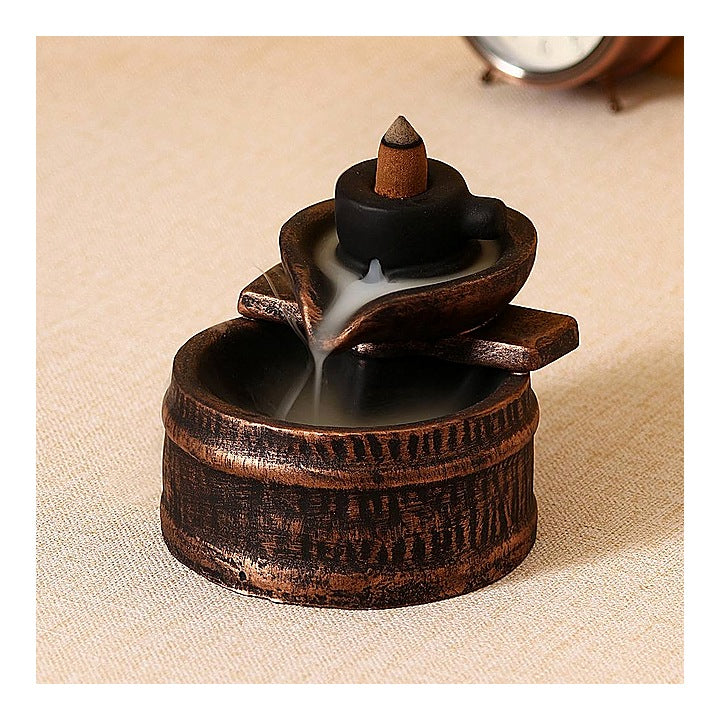 eCraftindia Deep Steps Smoke Backflow Cone Incense Holder : 1 Unit