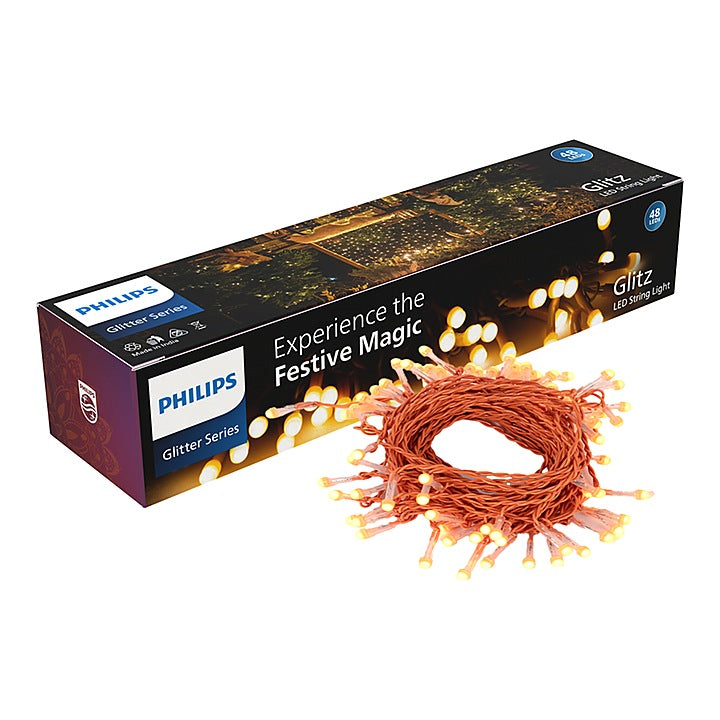Philips Glitz 48LED String Light (Amber) - 10 Meter : 1 Unit