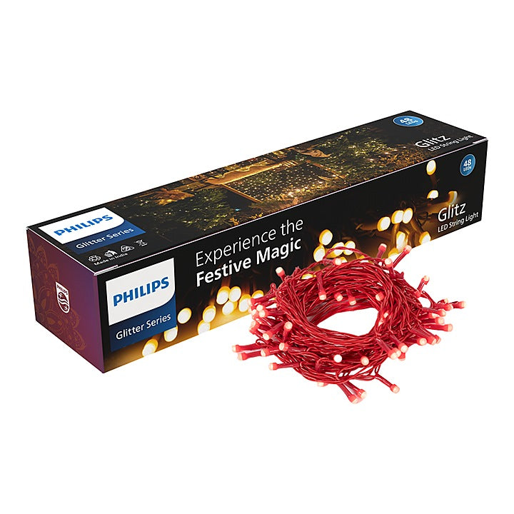 Philips Glitz 48LED String Light (Red) - 10 Meter : 1 Unit