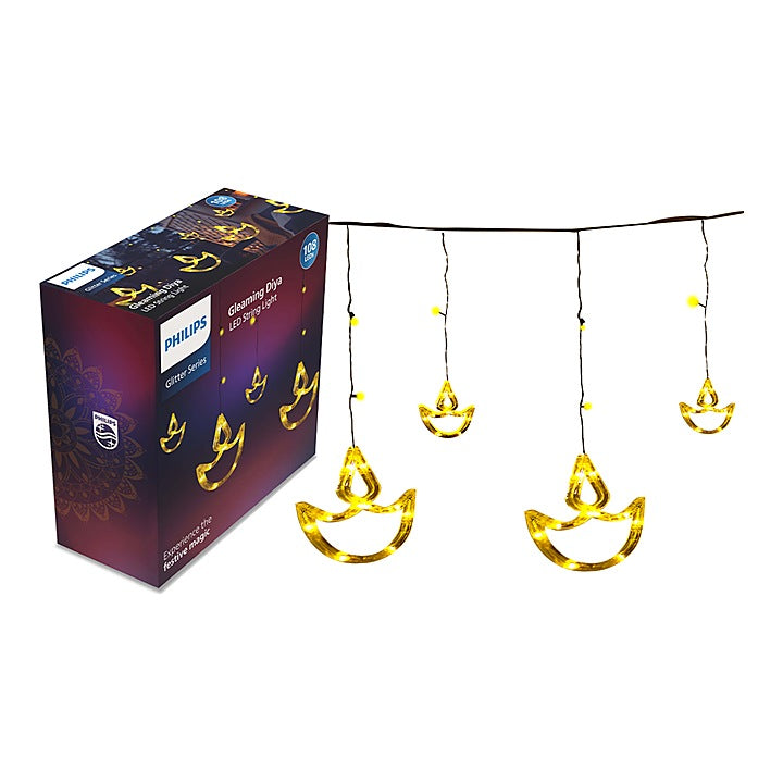Philips Gleaming Diya 108LED Curtain String Light (Warm White) - 4 Meter : 1 Unit