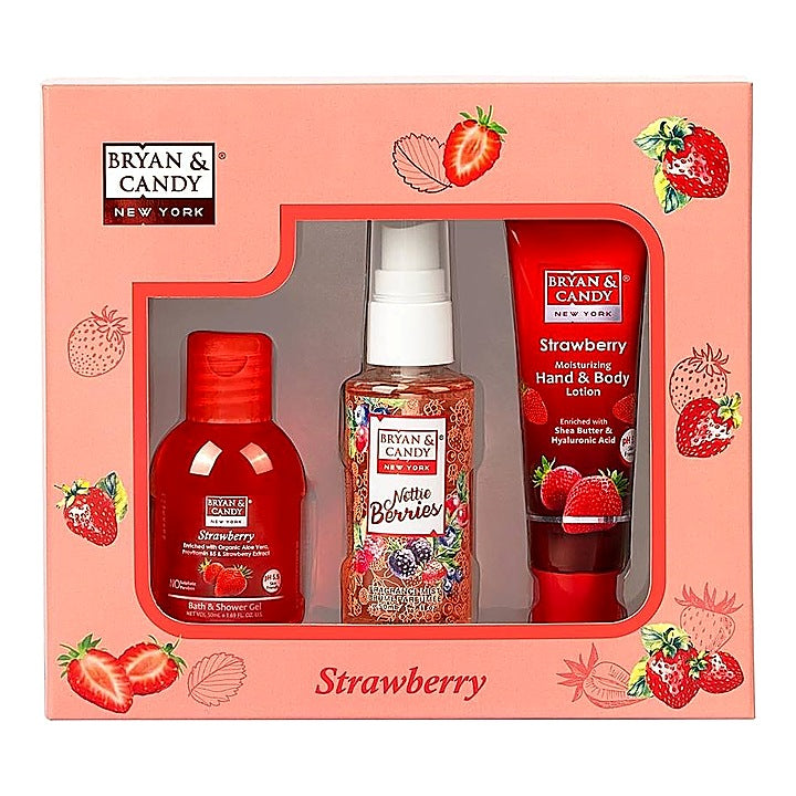 Bryan & Candy Strawberry Bath Kit Gift Set : 1 U