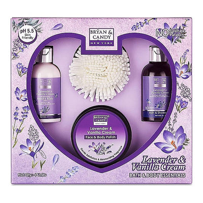 Bryan & Candy Lavender & Vanilla Cream Body Care Heart Collection Gift Set : 1 U
