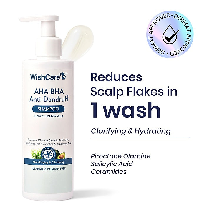 Wishcare Aha Bha Anti Dandruff Shampoo : 250 ml