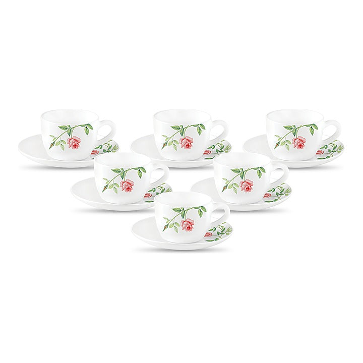 La Opala Princess Rose Garden Cup & Saucer (150 ml) : 6 N
