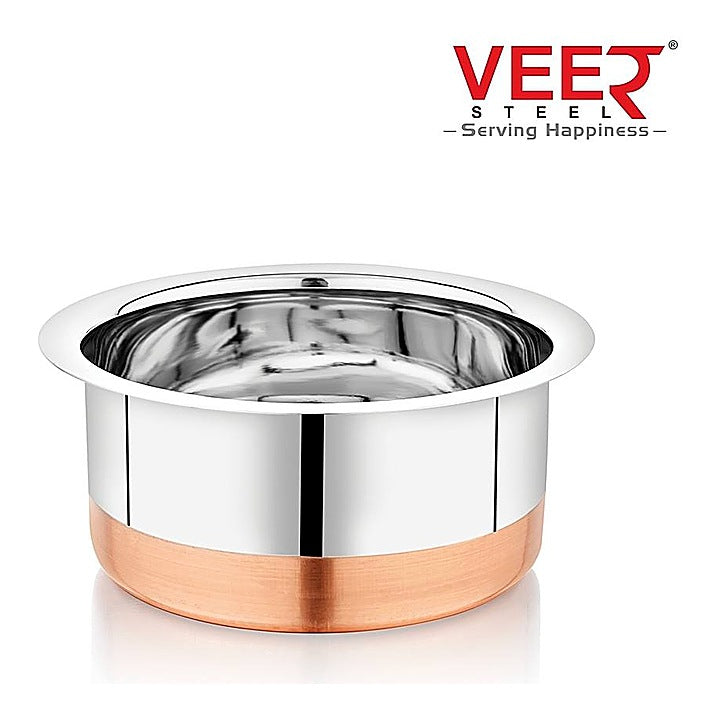 Veer Stainless Steel Heavy Copper Bottom Tope (18 cm) - 2 L : 1 Unit