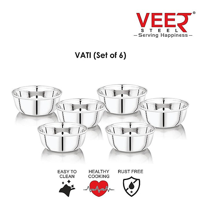 Veer Stainless Steel Wati Set (Size 5.5) : 6 N