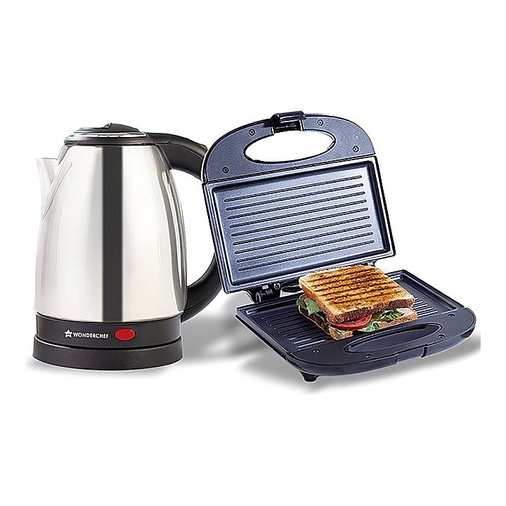 Wonderchef Prato Plus Griller & Crescent Electric Kettle (Black) : 1 Unit