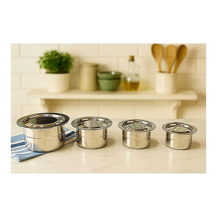 SEGA Stainless Steel Mini Tope Set With Lid - 4 Pieces : 1 Unit