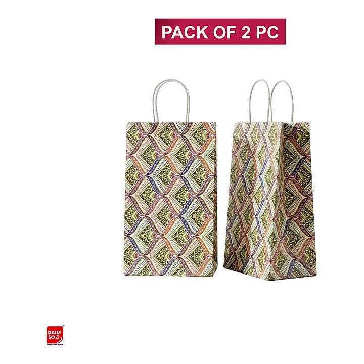 Dailyso Flower Design Gift Bag D1- Micro Metalic - 2 Pieces : 1 Unit