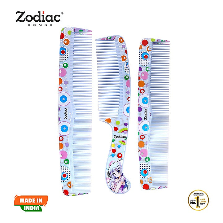 Zodiac 3P Designer Comb (Blue) - Pack Of 3 : 1 Unit