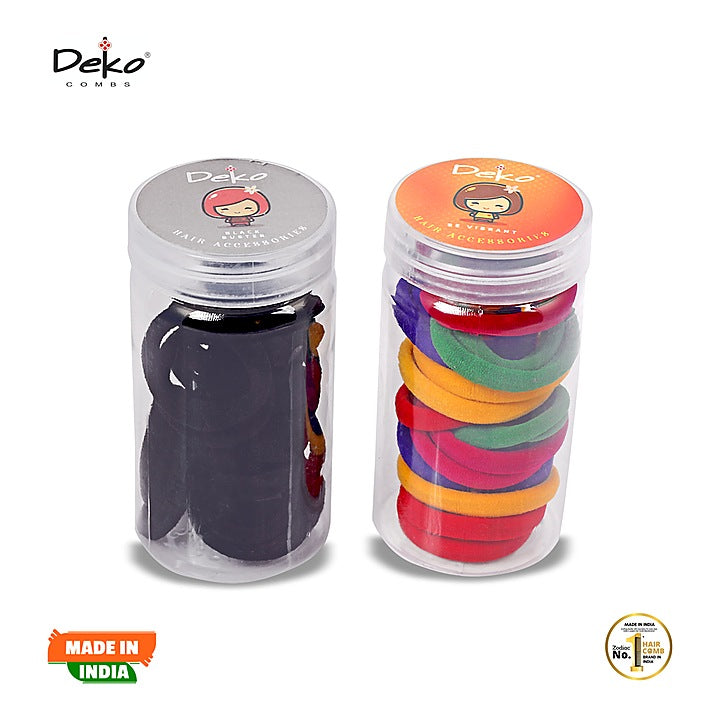 Deko 40P Rubber Band (Royal Cotton & Black) - Pack Of 40 : 1 Unit