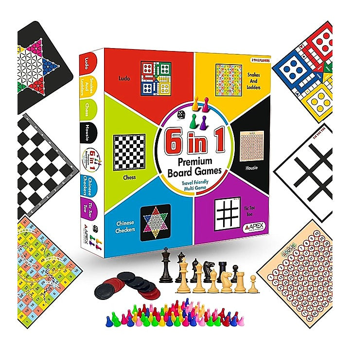 Apex 6 in 1 Premium Board Games : 1 Unit