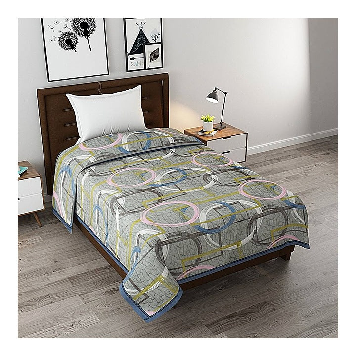 GoHome Prestige Flannel Single Blanket FBS04 (Grey) 7 x 4.75 ft : 1 Unit