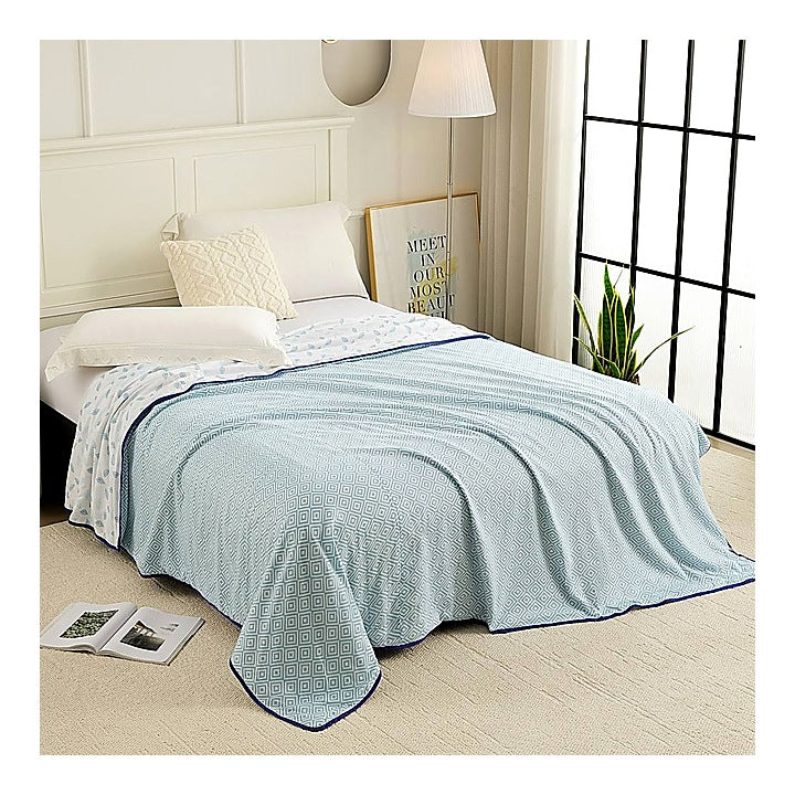 Story At Home Printed Single Dohar (Blue) 144 x 220 cm : 1 Unit