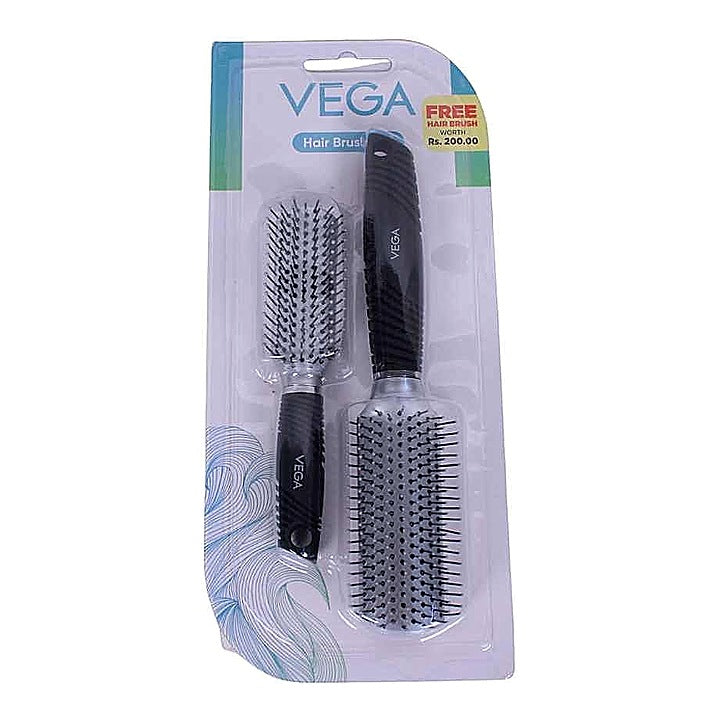 Vega Hair Brush Set Sliver & Black : 1 Unit